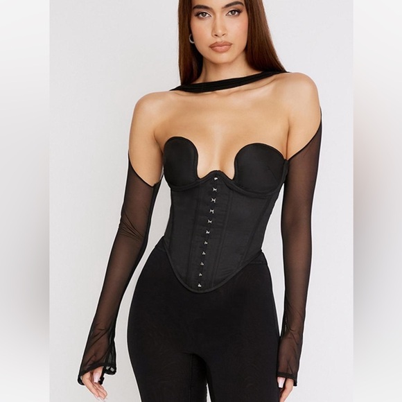House of CB Tops - House of CB MINA Black Structured Corset